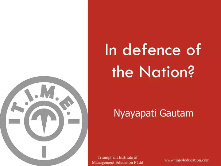 in defence of the nation