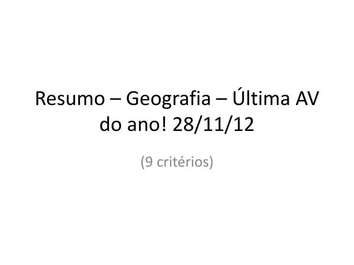 resumo geografia ltima av do ano 28 11 12