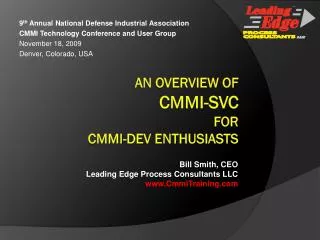 An Overview of CMMI-SVC For CMMI-DEV Enthusiasts