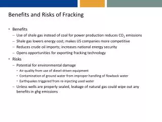 Benefits and Risks of Fracking