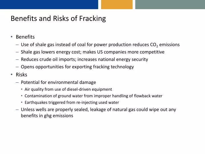 benefits and risks of fracking