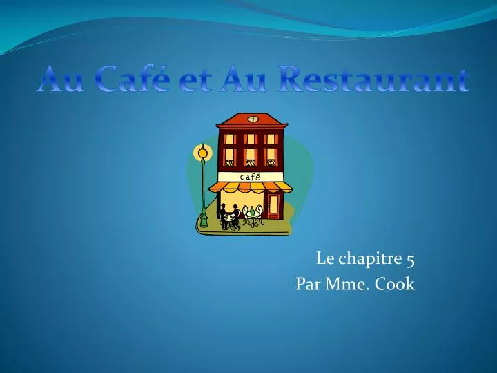 le chapitre 5 par mme cook