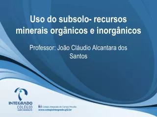 uso do subsolo recursos minerais org nicos e inorg nicos