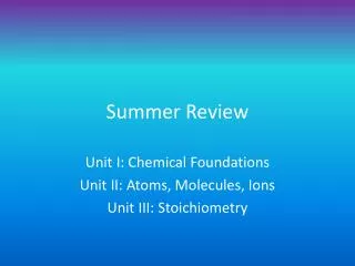 Summer Review