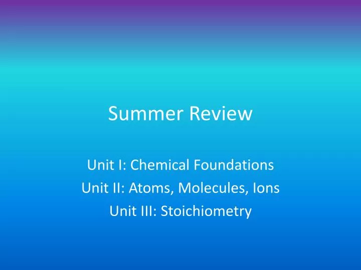 summer review