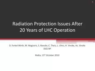 Radiation Protection Issues After 20 Years of LHC Operation