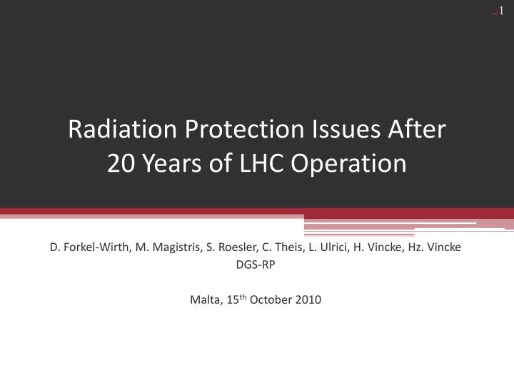 radiation protection issues after 20 years of lhc operation