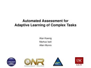 Automated Assessment for Adaptive Learning of Complex Tasks