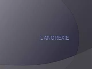 l anorexie