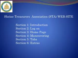 Shrine Treasurers Association (STA) WEB-SITE
