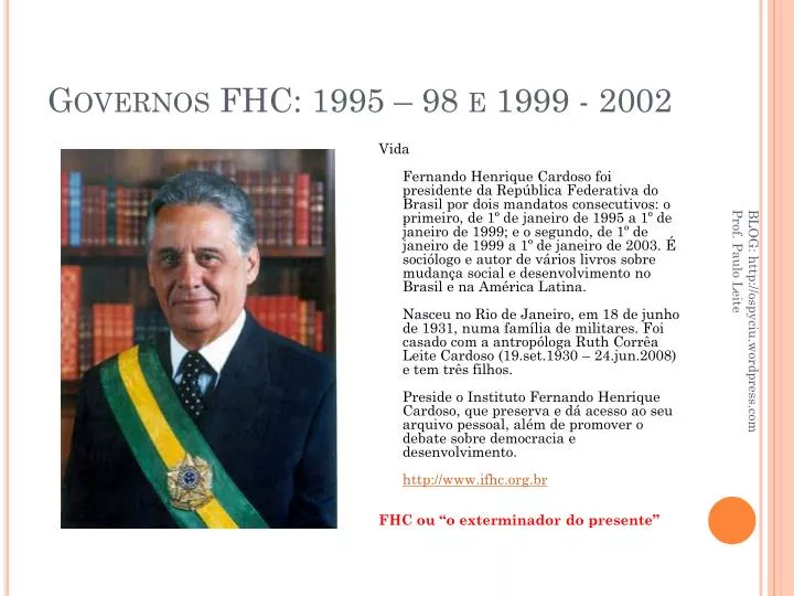 governos fhc 1995 98 e 1999 2002