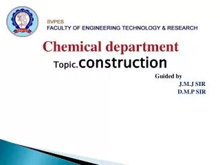 Chemical department Topic. construction