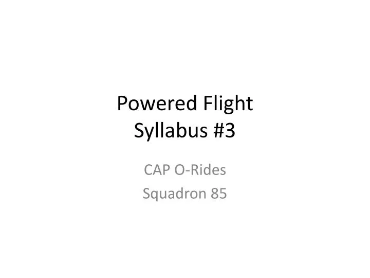 powered flight syllabus 3