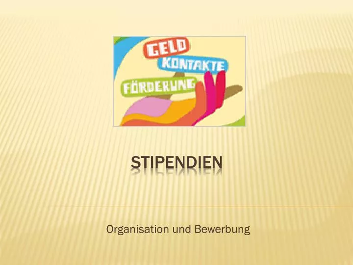 organisation und bewerbung