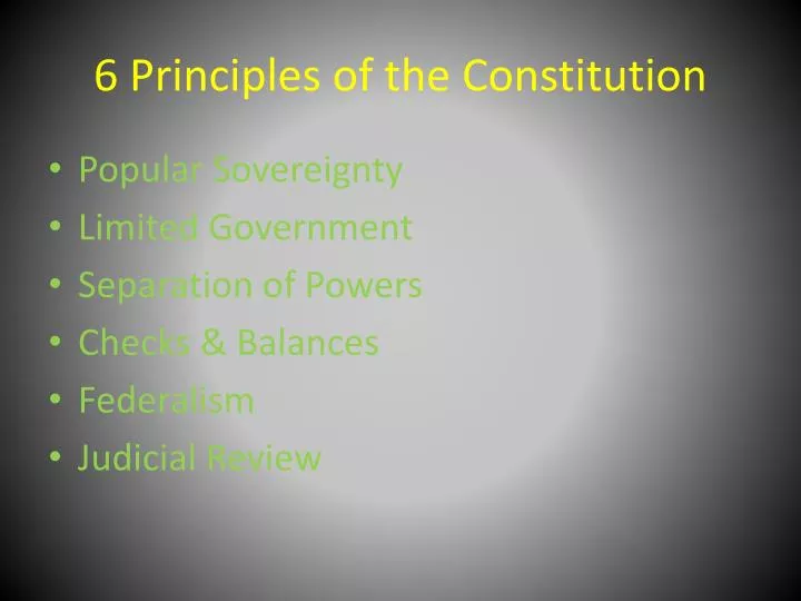 6 principles of the constitution