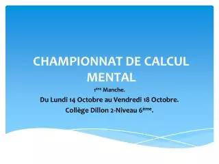 championnat de calcul mental
