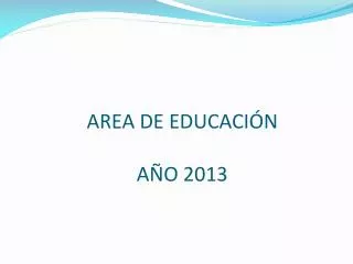 area de educaci n a o 2013