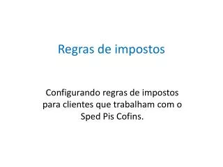 regras de impostos