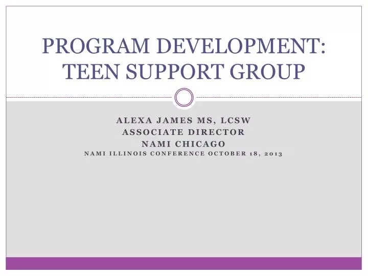 program development teen support group