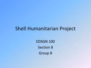 Shell Humanitarian Project