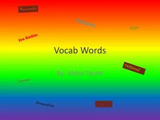 Vocab Words
