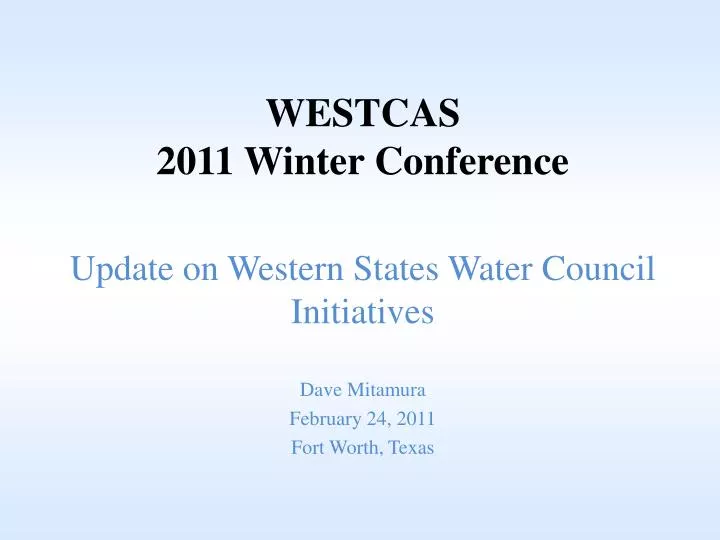 westcas 2011 winter conference