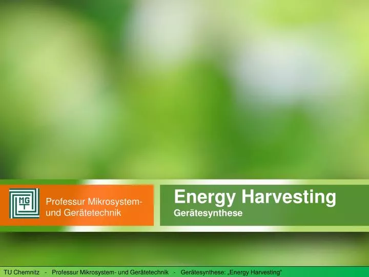 energy harvesting