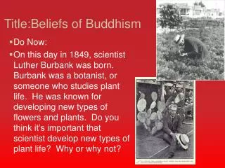Title:Beliefs of Buddhism