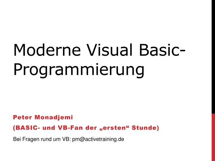 moderne visual basic programmierung