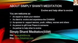 About Simply Shanti Meditation