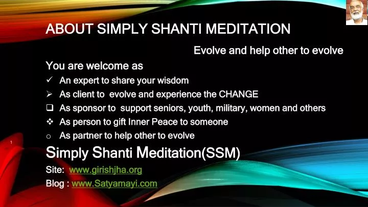 about simply shanti meditation