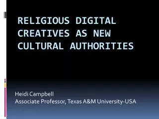 Religious Digital Creatives as New Cultural Authorities