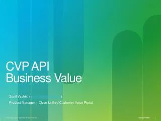 CVP API Business Value