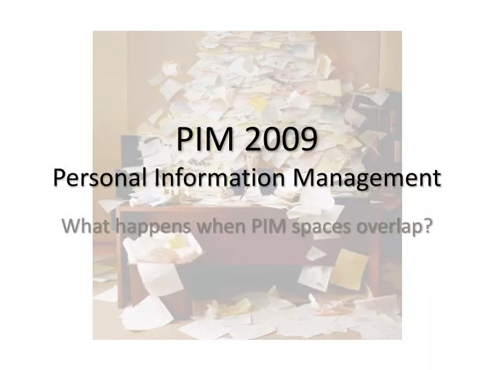 pim 2009 personal information management