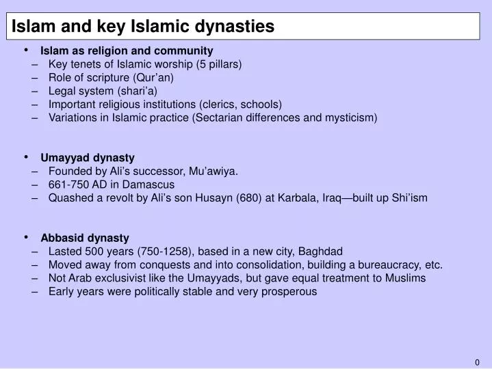 islam and key islamic dynasties