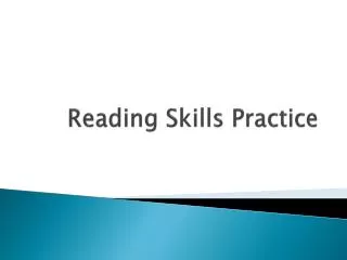 Reading Skills Practice