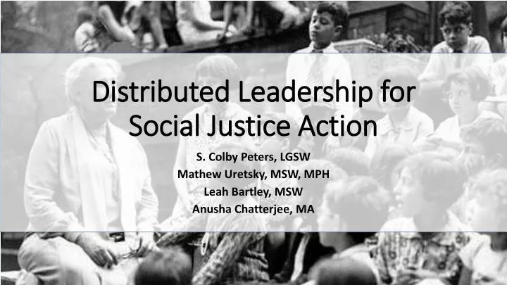 distributed leadership for social justice action