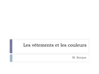 les v tements et les couleurs