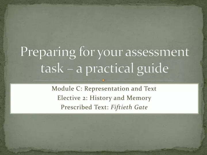 preparing for your assessment task a practical guide
