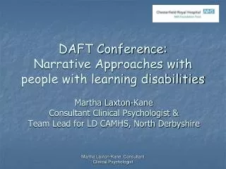 DAFT Conference: Narrative Approaches with people with learning disabilities