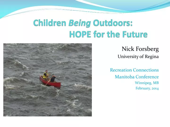children being outdoors hope for the future