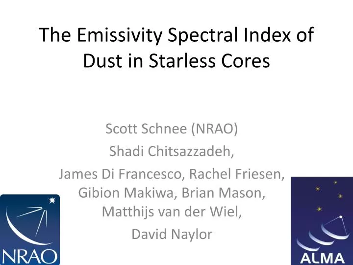 the emissivity spectral index of dust in starless cores