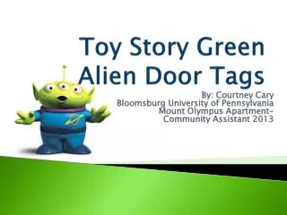 Toy Story Green Alien Door Tags