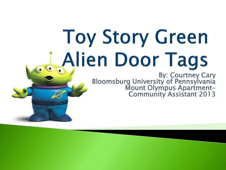toy story green alien door tags