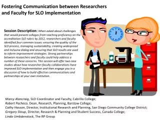 Fostering Communication between Researchers