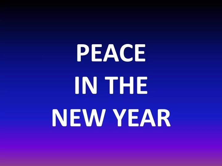 peace in the new year