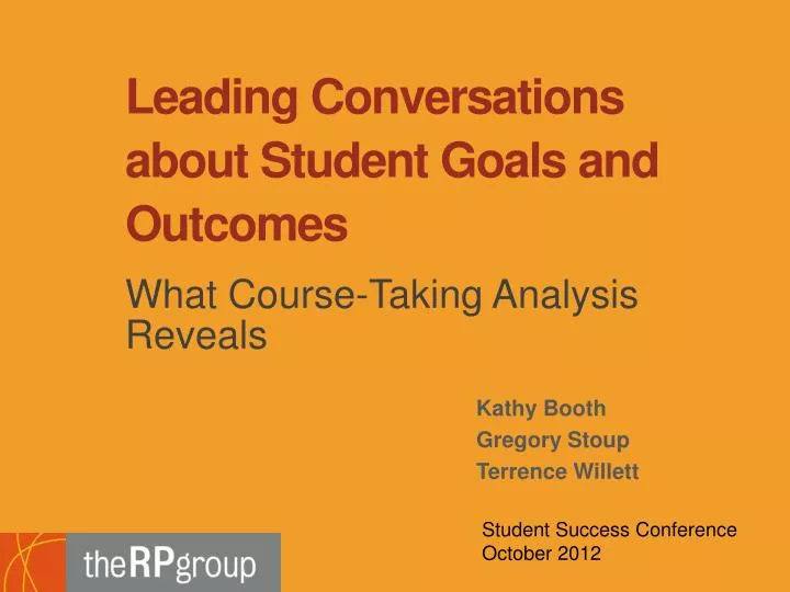 leading conversations about student goals and outcomes
