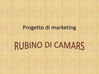 progetto di marketing