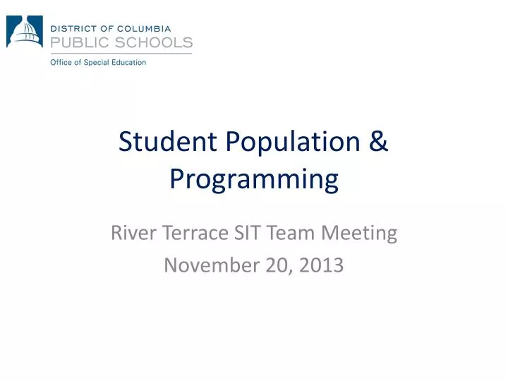student population programming
