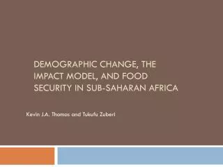 Demographic change, the IMPACT model, and food security in sub-Saharan Africa